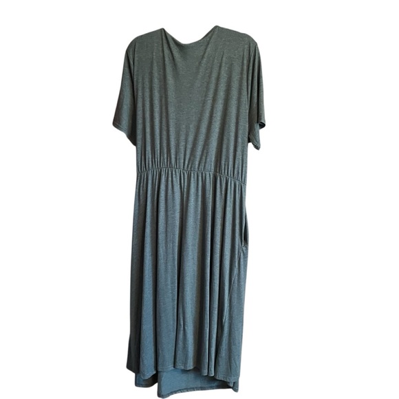 BloomChic Heathered Green Wrap Dress-Knots in front-Dome fastener-Size 22-26 NWT - Picture 7 of 11
